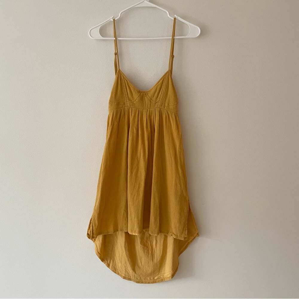 RVCA Yellow Spaghetti Strap Cotton Dress